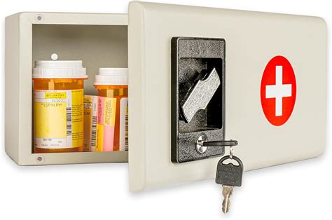 small strong metal lock box for medications|medicine lock box with key.